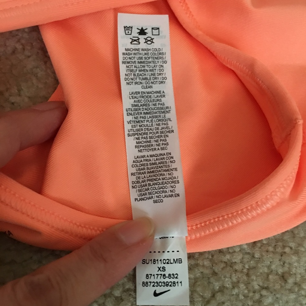 NIKE dri-FIT Tangerine Sports Bra - XSmall - Picture 5 of 5